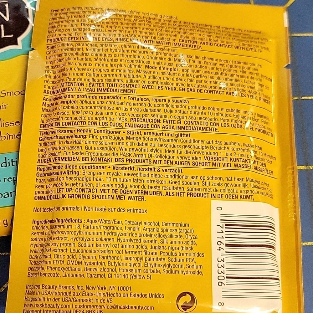 Hask Argan Oil Morocco Nourishing Deep Conditioner 50g Lot 2 New Packs - Picture 2 of 2
